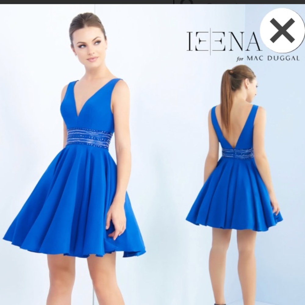 Mac Duggal royal blue dress